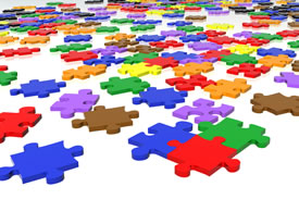 Coloured Jigsaw Pieces